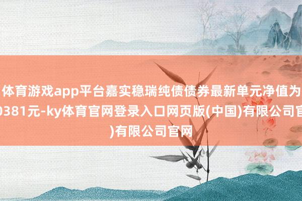 体育游戏app平台嘉实稳瑞纯债债券最新单元净值为1.0381元-ky体育官网登录入口网页版(中国)有限公司官网