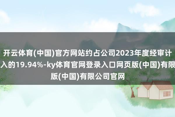 开云体育(中国)官方网站约占公司2023年度经审计的贸易收入的19.94%-ky体育官网登录入口网页版(中国)有限公司官网