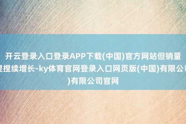 开云登录入口登录APP下载(中国)官方网站但销量仍保捏捏续增长-ky体育官网登录入口网页版(中国)有限公司官网