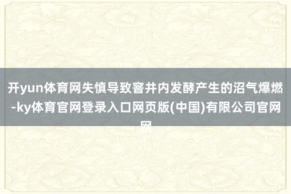 开yun体育网失慎导致窨井内发酵产生的沼气爆燃-ky体育官网登录入口网页版(中国)有限公司官网