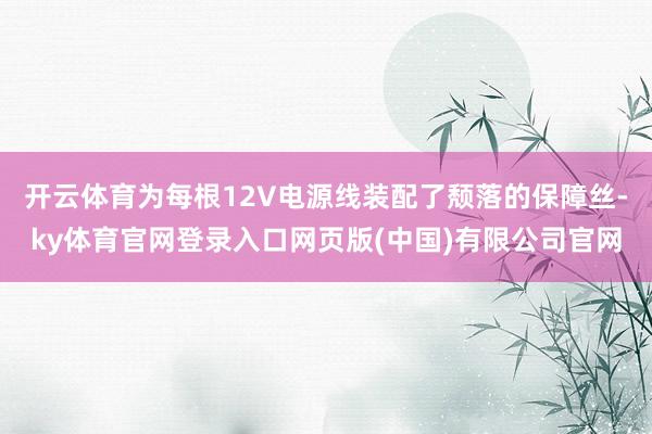 开云体育为每根12V电源线装配了颓落的保障丝-ky体育官网登录入口网页版(中国)有限公司官网