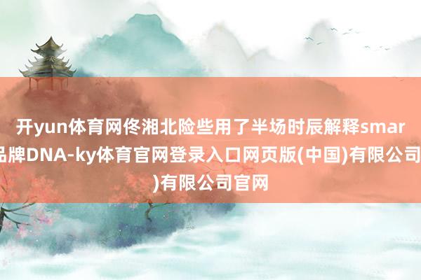开yun体育网佟湘北险些用了半场时辰解释smart的品牌DNA-ky体育官网登录入口网页版(中国)有限公司官网
