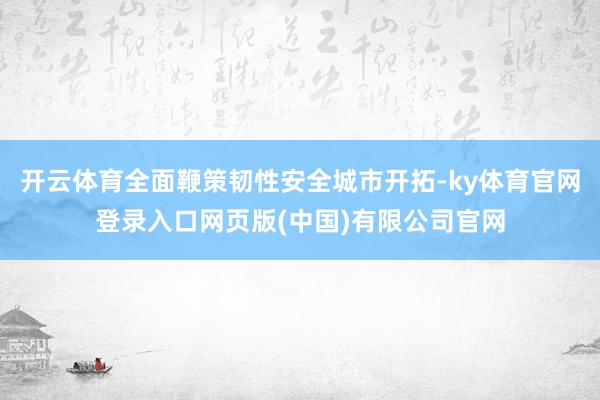开云体育全面鞭策韧性安全城市开拓-ky体育官网登录入口网页版(中国)有限公司官网