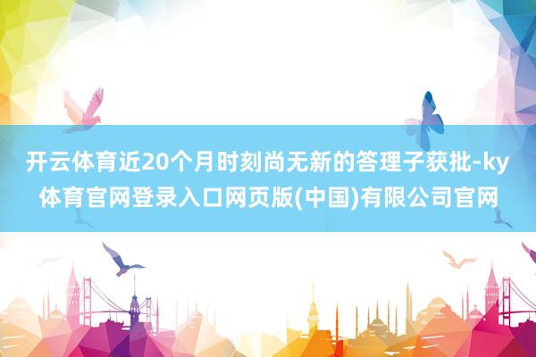 开云体育近20个月时刻尚无新的答理子获批-ky体育官网登录入口网页版(中国)有限公司官网