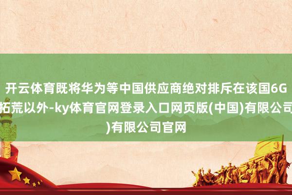 开云体育既将华为等中国供应商绝对排斥在该国6G辘集拓荒以外-ky体育官网登录入口网页版(中国)有限公司官网